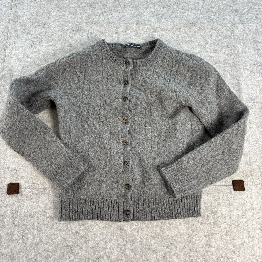 Brandy Melville Gray Wool Blend Cable Knit Button Front Womens Cardigan Sweater